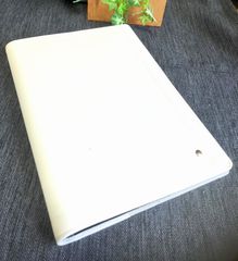 A4サイズ【キャンパスノートカバー】２冊用■Wステッチ■合皮■ホワイト