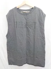 ◇ niko and … ニコアンド ロゴ プリント スウェット ノースリーブ カットソー サイズM ダークグレー レディース P  【1407260031345】