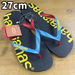 [未使用品] havaianas TOP LOGOMANIA ハワイアナス ブラック ビーチサンダル メンズ 27cm