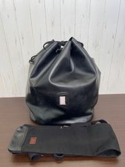 a551☆剣道防具☆合皮巾着型防具袋＋布製竹刀袋☆大人用☆黒☆渋いセットです