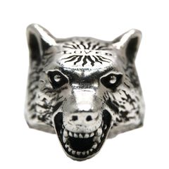 GUCCI グッチ ANGER FOREST Wolf Head シルバーリング 表記サイズ17（実寸約16号） アンガーフォレスト ウルフヘッド 指輪
