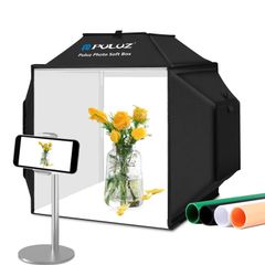 PULUZ撮影ボックス16/40cmポータブル折りたたみ式スタジオソフトボックス撮影キット、高さCRI480 LEDライト＆4色背景 簡易スタジオ 簡単な組み立て/便利な保管 製品写真用