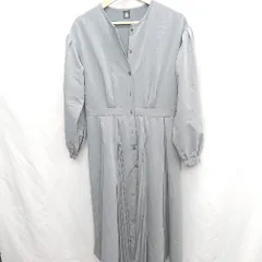 ◇ Θ merlot 無地 長袖 膝下丈 ワンピース サイズ表記なし グレー系 レディース E  【1505130002997】のサムネイル