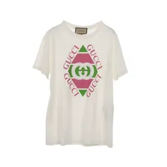 グッチ GUCCI カットソー インターロッキングG 717422 白/ピック/グリン コットン Tシャツ レディース Used Aのサムネイル