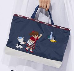 LeSportsac ファミリア familiar レスポートサック コラボ トートバッグ ネイビー