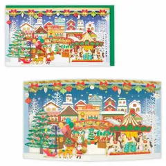 【メール便】クリスマスカード レーザーカットカード 立体カード ワイドレーザークリスマスタウン 日本ホールマーク Xmas メッセージカード グッズ のサムネイル