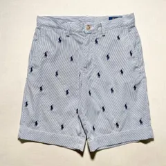 POLO RALPH LAUREN ショートパンツ ストライプ ロゴ刺繍 総柄