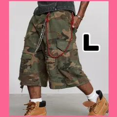 ストリート カモフラ 迷彩カーゴ バギーショーツ y2k グランジ opium