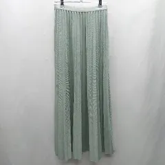 ◇ Θ Zunus ウエストゴム ロング丈 プリーツ スカート サイズF ライトグリーン レディース E  【1502030021578】