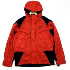 ヘリーハンセン HELLY HANSEN レッド ナイロンジャケット マウンテンパーカー アウトドア 赤×黒 XSサイズ メンズ 登山 ハイキング■DC110