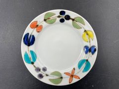 【徳永遊心窯】色絵花繋ぎ 4.5寸平皿