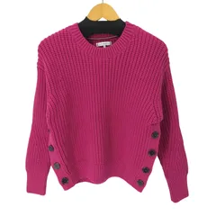 トミーヒルフィガー TOMMY HILFIGER ORG COTTON BUTTON C-NK SWEATER レディース import：XS 