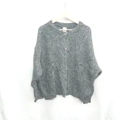 ◇ ⊇ Happy john ウール モヘア混合 長袖 ニット カーディガン サイズF グレー レディース E  【1502030026832】