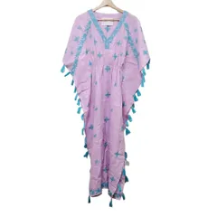 極美品 マイラン リネンシルク ノースリーブオールインワン ブルー×グリーン F nofl】サフィラン2wayプルオーバー 644002670-644002700