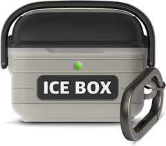 【Ringke】 AirPods 3 ケース 第3世代 2021 シリコン カバー [カラビナ付き] 安全のためのロック機能 耐衝撃 保護 ワイヤレス充電 - Ice Box Warm Gray ::92677