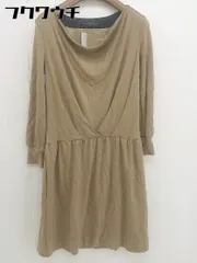◇ green label relaxing グリーンレーベル UNITED ARROWS 長袖 ミニ ワンピース ベージュ レディース  【中古】 【1110210005159】