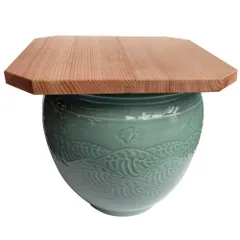 ほぼ未使用 水屋道具 青磁 水屋瓶 割れ蓋 元箱 ほぼ未使用 水屋道具 青磁 水屋瓶 割れ蓋 元箱 - メルカリ