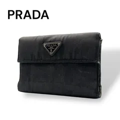 PRADA プラダ　3つ折り財布　ナイロン　ブラック　247834707 R436
