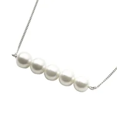 【A：シルバー×ワンサイズ】[Cream dot. クリームドット公式] ネックレス レディース 2タイプ ロング チェーン パール 3連 5連 大人 上品 エレガント シンプル 結婚式 お呼ばれ パーティー  