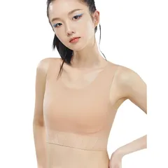 [veimia] 和装ブラ ナベシャツ 胸を小さく見せるブラ【ファンデ・和装ブラジャー】 胸つぶし ナベシャツ脇高 ワイヤレス 揺れない 伸縮性 通気性 肌のような着物ブラ color：肌色 size：4XL