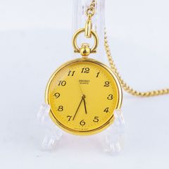Seiko セイコー 7431-0020 クォーツ ポケットウォッチ ゴールド 1980s ビンテージ 1493