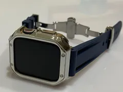 シルバーグレー＠カスタム セット アップルウォッチバンド ラバーベルト Apple Watch カバー ケース メンズ レディース 38mm 40mm 41mm 42mm 44mm 45mm49mm ウルトラ　ultra