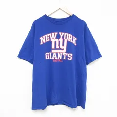 XL/古着 半袖 Tシャツ メンズ NFL ニューヨークジャイアンツ 大きいサイズ クルーネック 青 ブルー アメフト スーパーボウル 25jun06 中古