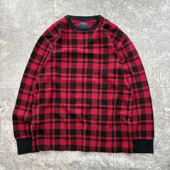 ポロラルフローレン POLO RALPH LAUREN 古着 サーマル チェック 長袖 ロンT 2XL ワッフル