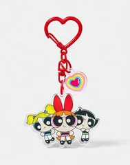 THE POWERPUFF GIRLS 　パワーパフガールズ　キーホルダー　ハート　バブルス　ブロッサム　バターカップ　パワパフ　バッグチャーム　スクバキーホルダー　キーチャーム　可愛い　アメコミ　キャラクター　平成　レトロ　ギフト　プレゼント　海外雑貨