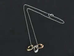 ■美品■ COACH コーチ ラインストーン ネックレス ペンダント アクセサリー シルバー系×ゴールド系×ピンクゴールド系 DJ7488