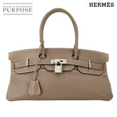 新品同様 エルメス HERMES ショルダー バーキン 42 ハンド バッグ トリヨンクレマンス エトゥープ □J刻印 シルバー 金具 90273043