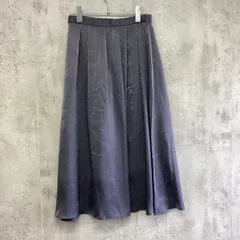 INDIVI インディヴィ　スエード調サテンタックロングスカート　レディース　グレー　28サイズ