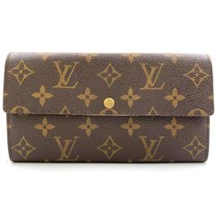 LOUIS VUITTON ポシェット ポルト モネ クレディ モノグラム モノグラム PVC ブラウン 二つ折り長財布 ゴールド M61726