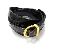 Salvatore Ferragamo フェラガモ パテントレザー バッグ用 ショルダーストラップ ショルダーベルト 肩掛け ブラック系 DJ3239