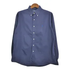 RALPH LAUREN ラルフローレン ボタンダウン 長袖シャツ ワンポイントロゴ ネイビー (メンズ XL) 中古 古着 R9802
