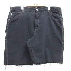 W43/古着 カーハート ショート ペインター パンツ ショーツ メンズ ダック地 大きいサイズ コットン 黒 ブラック spe 25apr26 中古 ボトム