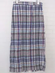 ◇ Simplicite シンプリシテェ チェック ロング タイト スカート ホワイト ブルー系 マルチ レディース P  【中古】 【1210030007248】
