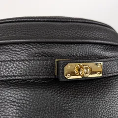 【未使用品】AULENTTI 黒 レザー ボディバッグ 調整可能 AULENTTI / レザー クロスボディ バッグ