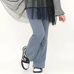 Bee【クーポン利用で20％OFF♪】切り替えフレアパンツ◇くすみブルー◇韓国子供服 韓国子ども服 韓国こども服 キッズ 女の子 男の子 100 110 120 130 140 150