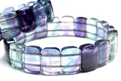 パープルブルーフローライト　10x14mm　バングル 1個売り  パワーストーン 天然石 _BG4786