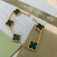 ✨極美品 VanCleef＆Arpels ヴァンクリーフ＆アーペル 四葉草 グリーン五花 チェーン 腕輪