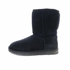 アグ UGG クラシックショート CLASSIC SHORT ムートン ブーツ ショートブーツ ラウンドトゥ スエード 24cm 黒 ブラック 5825 /IN ■OS
