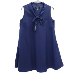 トゥービー バイ アニエスベー ワンポイント刺繍 ノースリーブ ワンピース 36 ブルー To b. by agn_s b. レディース 【中古】  【230521】