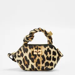 【美品】GANNI　ガニー　 巾着　バッグ　レオパード　ヒョウ柄　肩がけ 美品】GANNI ガニー 巾着 バッグ レオパード ヒョウ柄 肩がけ