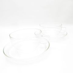 美品 SAINT LOUIS サンルイ 中皿 2枚 クリスタル ペア 19cm