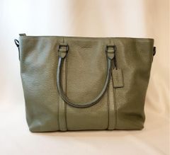 （2054）COACH コーチ　レザー　2wayトートバッグ カーキ×レザー