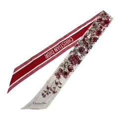 Christian Dior クリスチャンディオール D-Flotal ミッツァ スカーフ 24FCO106I606 レッド シルク100％