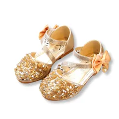 [Lezalic] キッズ シューズ フォーマル 女の子 (ゴールド 18cm) 靴 子供 リボン ラメ プリンセス 発表会 入学式 卒園式 結婚式 ドレス (ゴールド 18cm) [ゴールド] [18.0 cm]