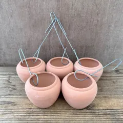 資材　オリジナル パルムポット　5個　お得　ハンギング　吊るす　吊り下げ　インテリア  テラコッタ　素焼き鉢