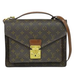 本物 ルイヴィトン LOUIS VUITTON LV モンソー モノグラム 2WAY ショルダーバッグ ハンドバッグ ブラウン M51185 ビトン バッグ 中古 【フォロー割】